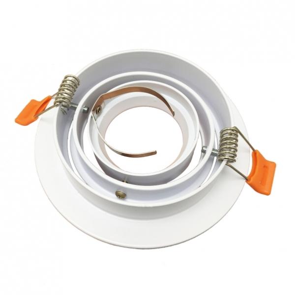 Support Spot GU10 LED Rond Blanc 110mm Orientable - Silumen