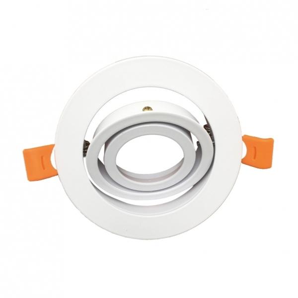 Support Spot GU10 LED Rond Blanc 110mm Orientable - Silumen
