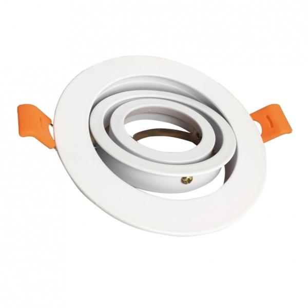 Support Spot GU10 LED Rond Blanc 110mm Orientable - Silumen