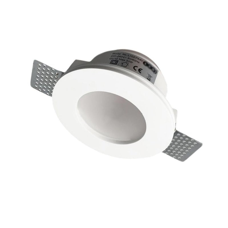 Support Spot GU10 LED Rond Blanc Ø120mm + vitre opaque - Silumen