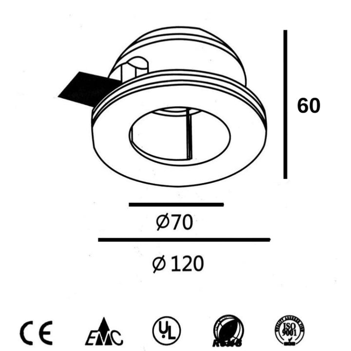 Support Spot GU10 LED Rond Blanc Ø120mm + vitre opaque - Silumen