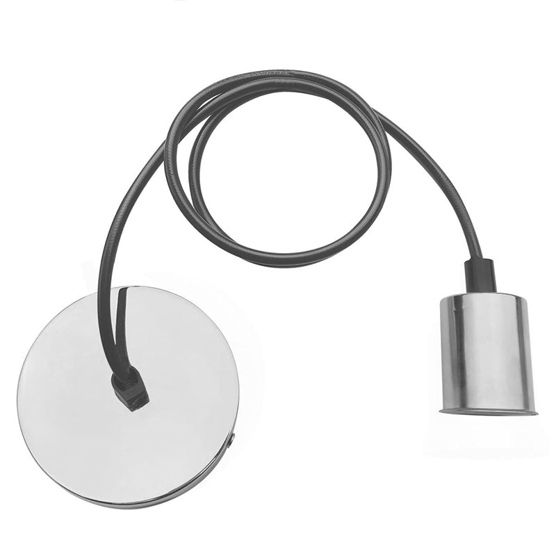 Suspension Ampoule E27 Brossé Cylindrique - Silumen