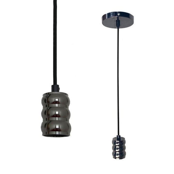 Suspension Ampoule E27 Métallique Cylindrique NOIR - Silumen