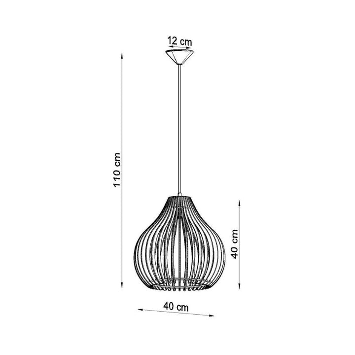 Suspension Bois Sphère pour Ampoule E27 - Silumen