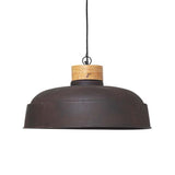 Metal de suspensión industrial y campana gris de madera 57x20cm