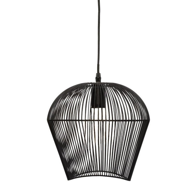 Suspension Métal Noir Géométrique 26 cm pour ampoule E27 - Silumen