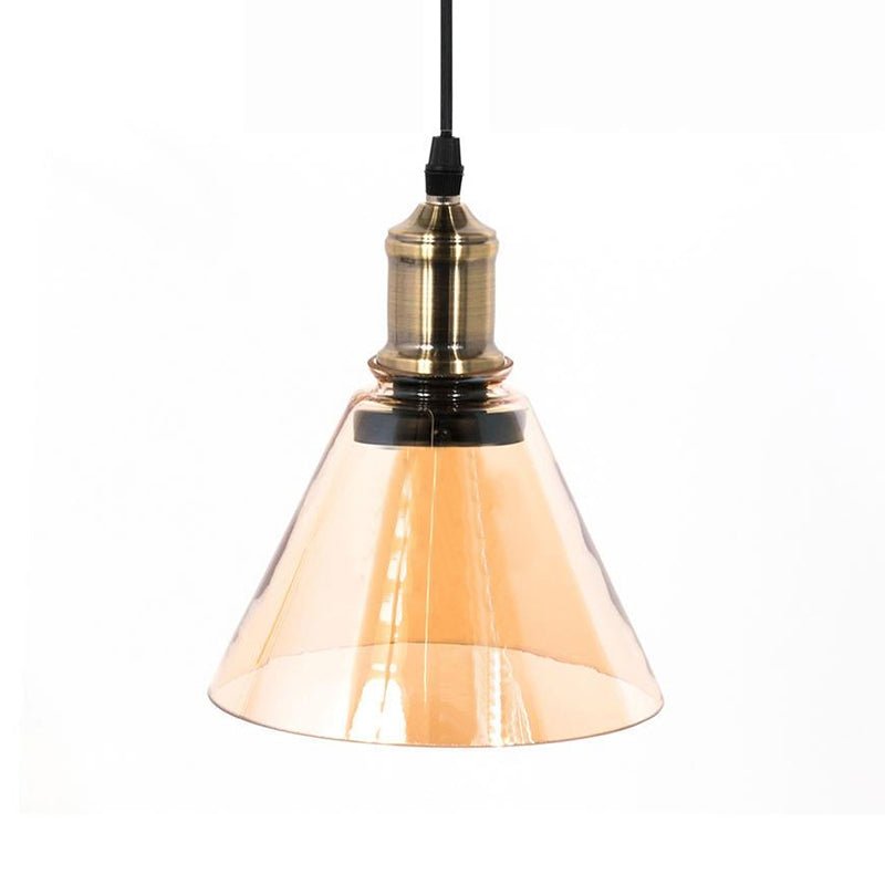 Suspension Verre Fumé en Entonnoir pour Ampoule E27 - Silumen