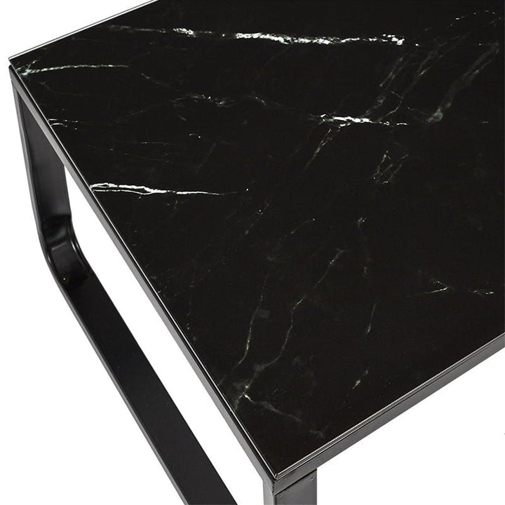 Table Basse en Verre Rectangle - effet Marbre L. 105cm - Silumen