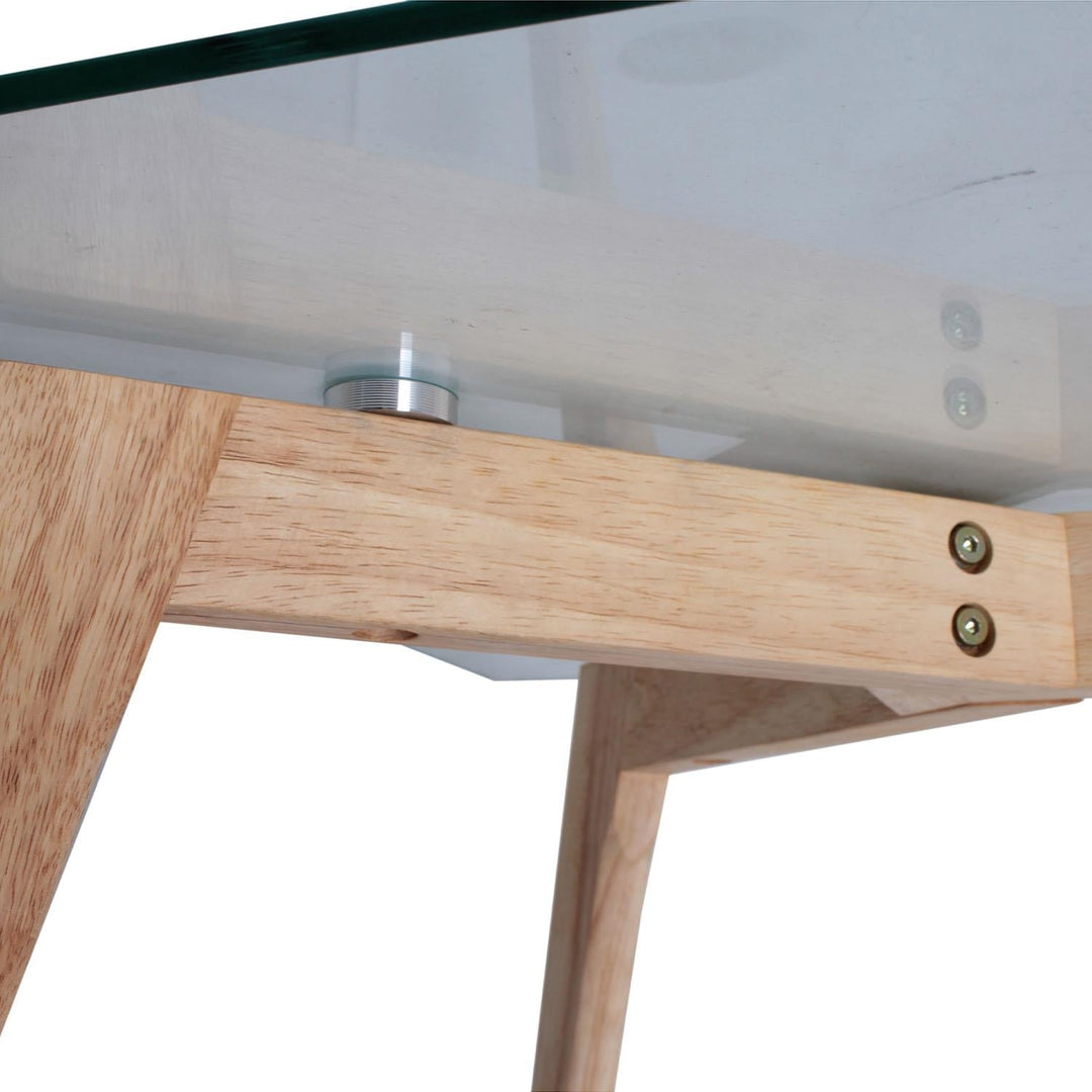 Table Basse Rectangulaire Verre et Bois 110x60cm - Silumen