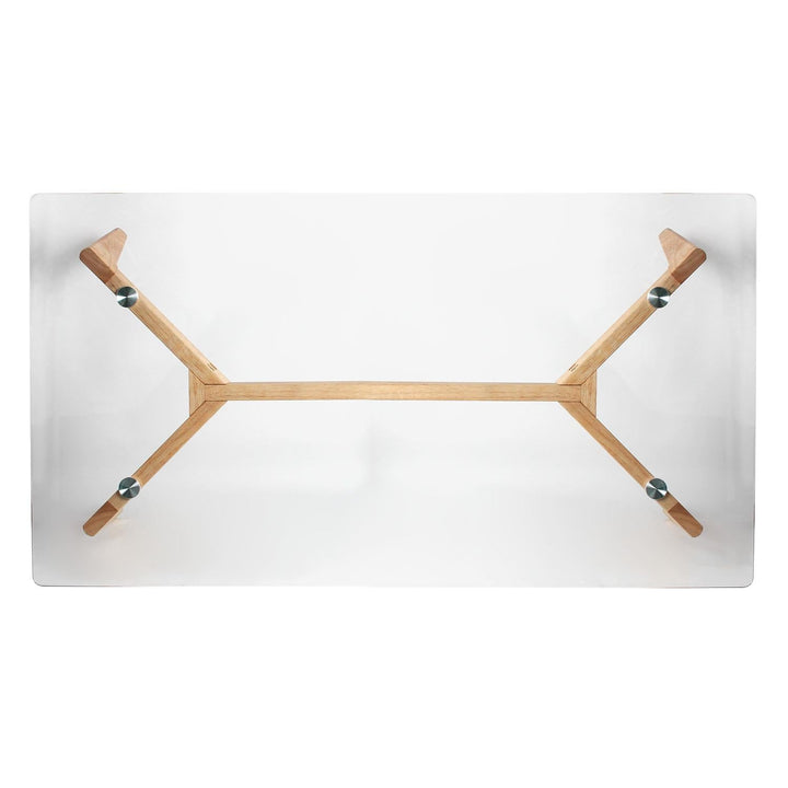 Table Basse Rectangulaire Verre et Bois 110x60cm - Silumen