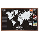 Tableau Ardoise Carte du Monde en bois 78x48cm