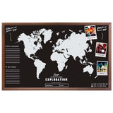 Weltkarten-Schiefertisch aus Holz, 78 x 48 cm