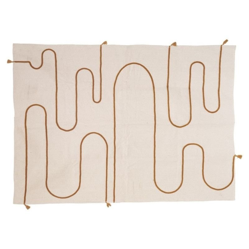Tapis Coton Rectangle Corde et Pompons 120x170 cm - Silumen