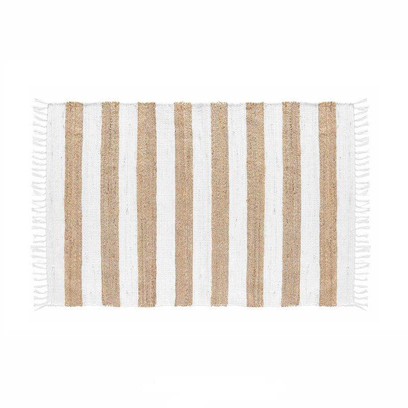 Tapis Rectangulaire Bimatière à Franges 120x70cm - Silumen