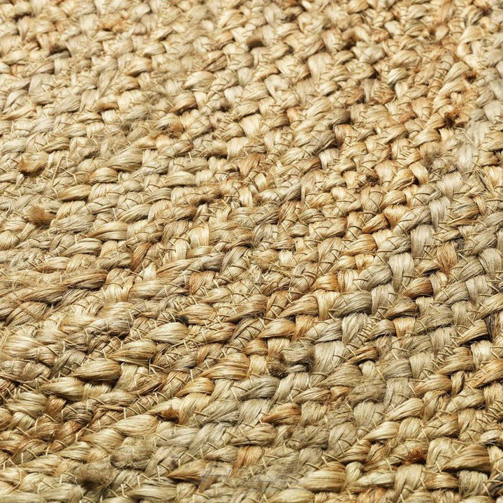 Tapis Rond 120cm Jute avec Pompons Noir - Silumen