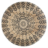 Jonte natural de alfombra redonda 120 cm - Patrón impreso