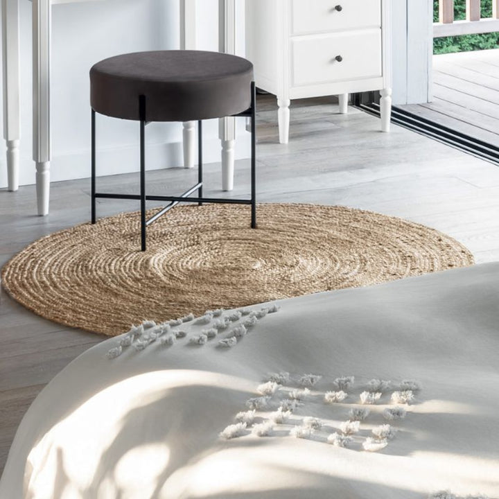 Tapis Rond Jute Tressé 120 cm - Silumen