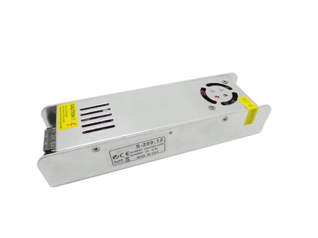 Transformateur LED YOODI 220V-12V, 200W 16.6A, Ultra Mince 23mm, Alimentation DC Tension Constante Pour Bandes Lumineuses, IP20