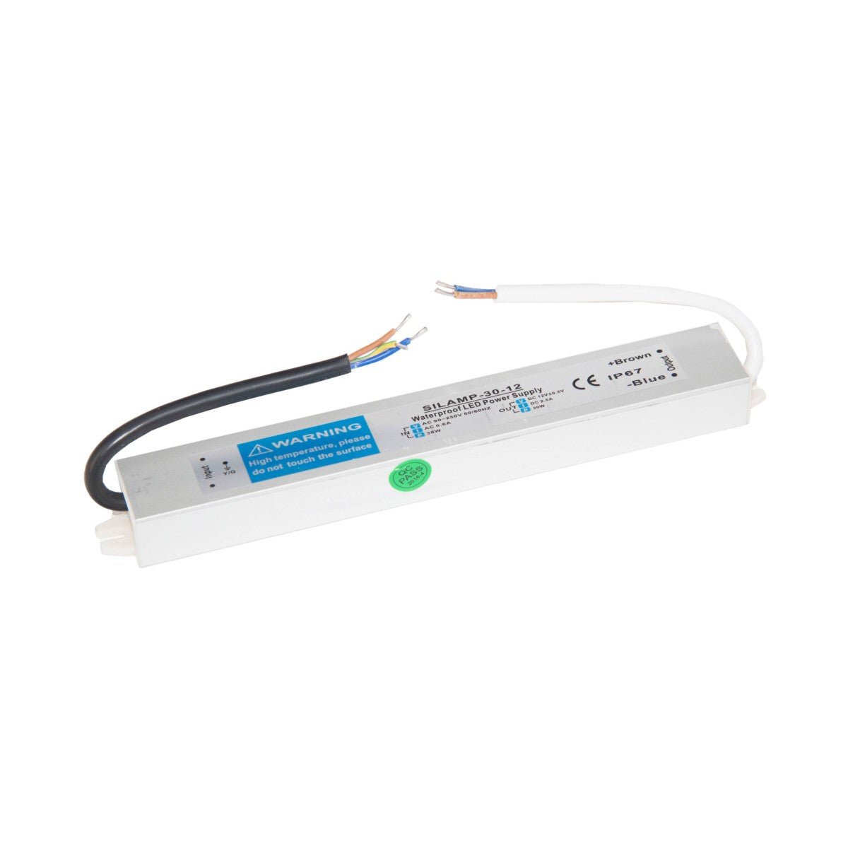 Transformateur 220V 12V IP67 30W DC 2.57A - Silumen