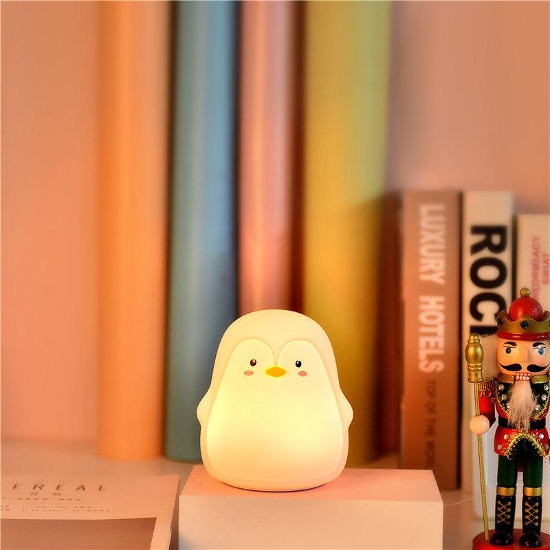 Veilleuse de Nuit Pingouin LED Tactile en silicone (avec câble usb) - Silumen