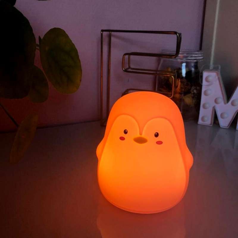 Veilleuse de Nuit Pingouin LED Tactile en silicone (avec câble usb) - Silumen