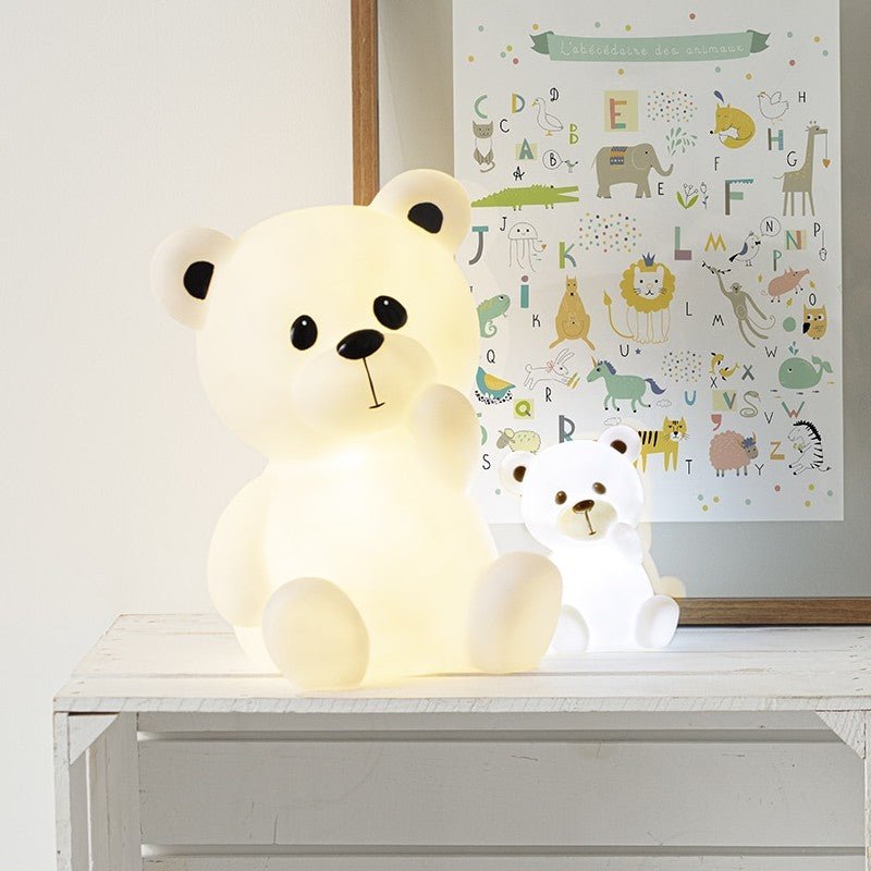 Veilleuse Ourson XL LED 30cm à piles Blanc - Silumen