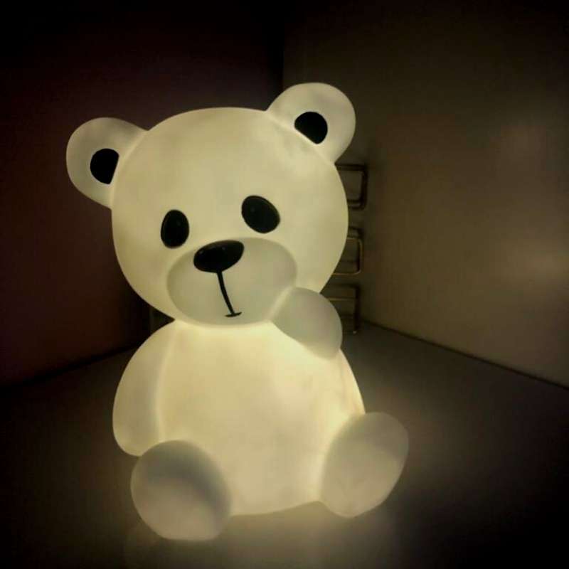 Veilleuse Ourson XL LED 30cm à piles Blanc - Silumen