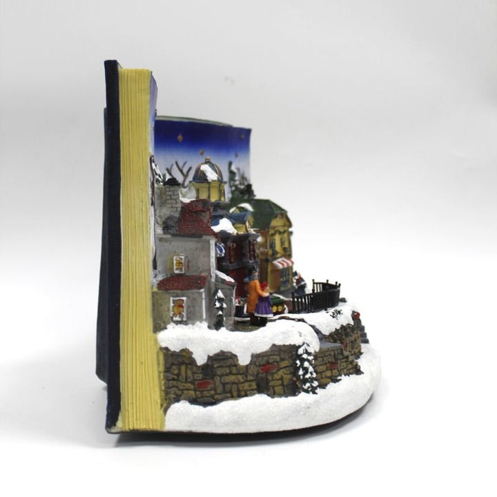 Village de Noël LED Musical dans un livre 29x18x22cm - Silumen