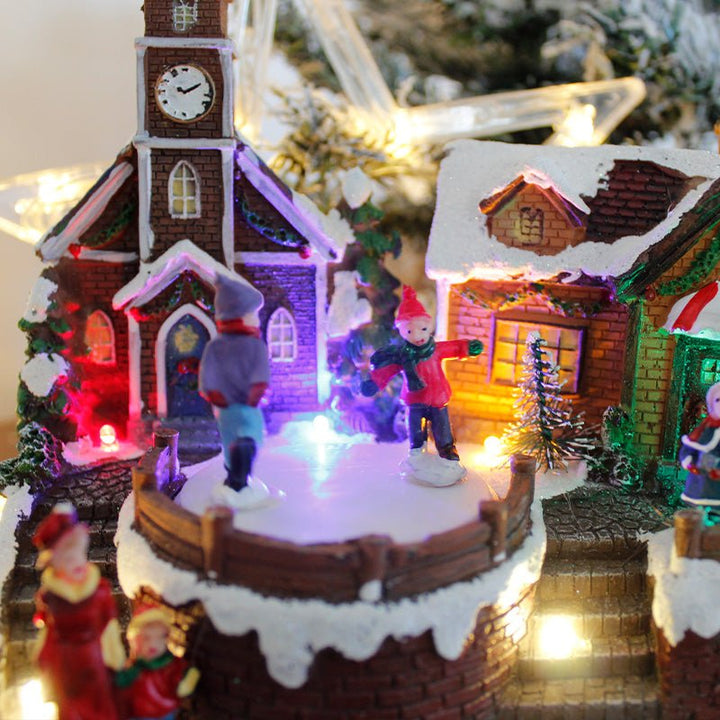 Village de Noël lumineux avec animation tournante - Silumen